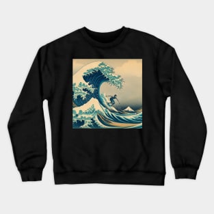 Kanagawa Surf Wave - Surfing meme Crewneck Sweatshirt